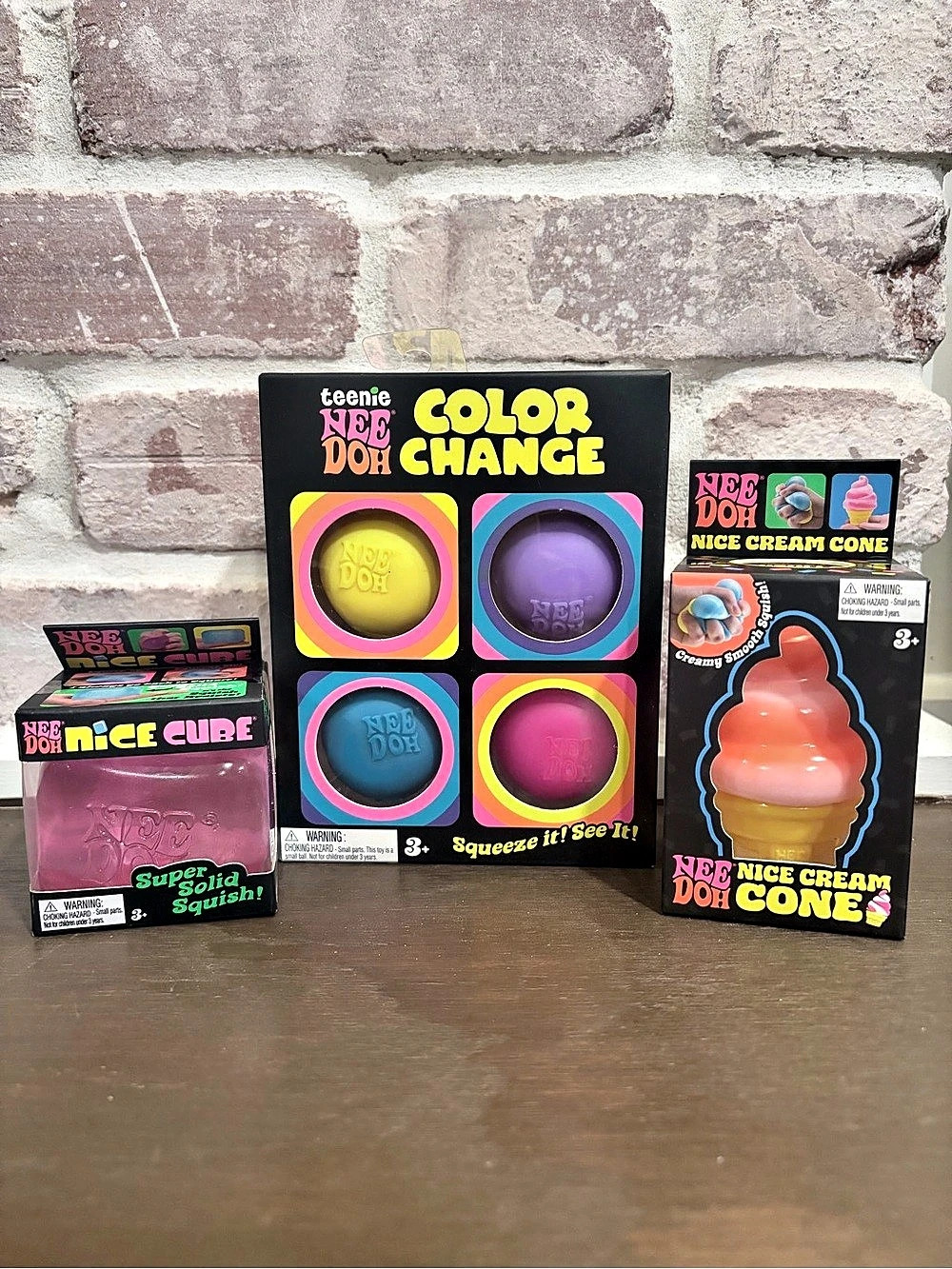 ✨NeeDoh Squishy 3 Piece Bundle Nice Cube Nice Ice Cream Color Change Sensorycore